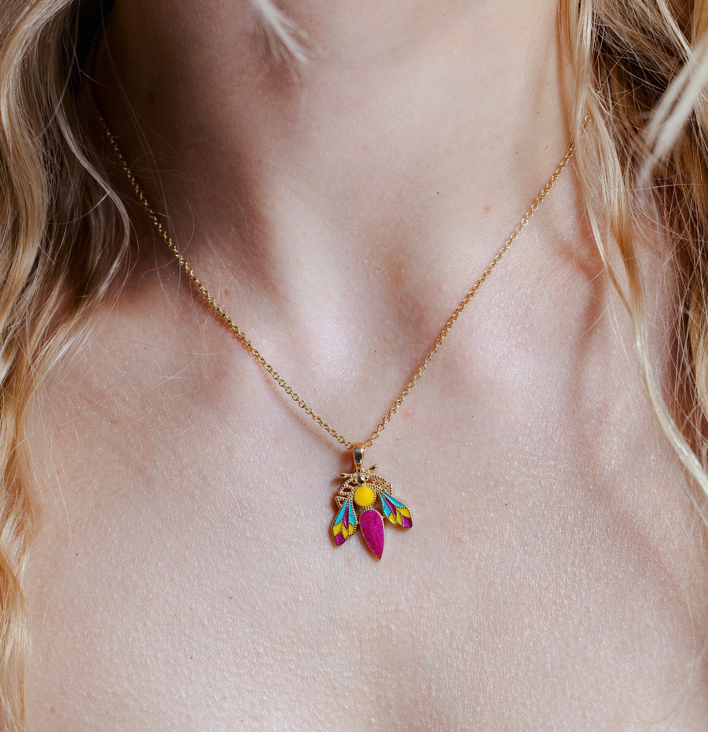 Blue Honey Bee Pendant