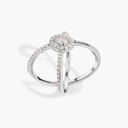 Cosmic Oval Diamond Ring