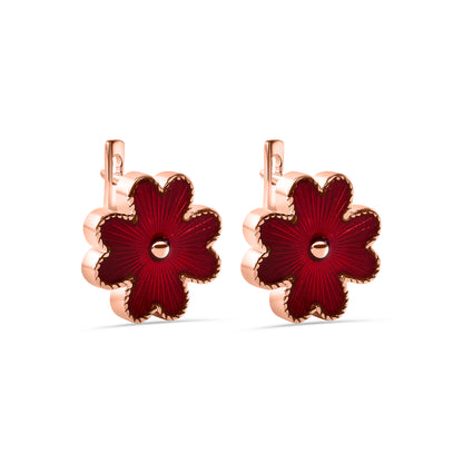 Dark Red Blossom Earrings