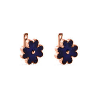 Dark Blue Blossom Earrings