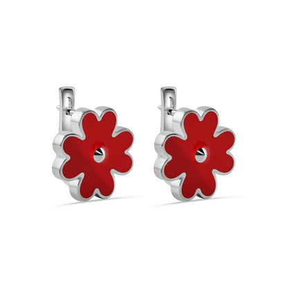 Red Bloom Earrings