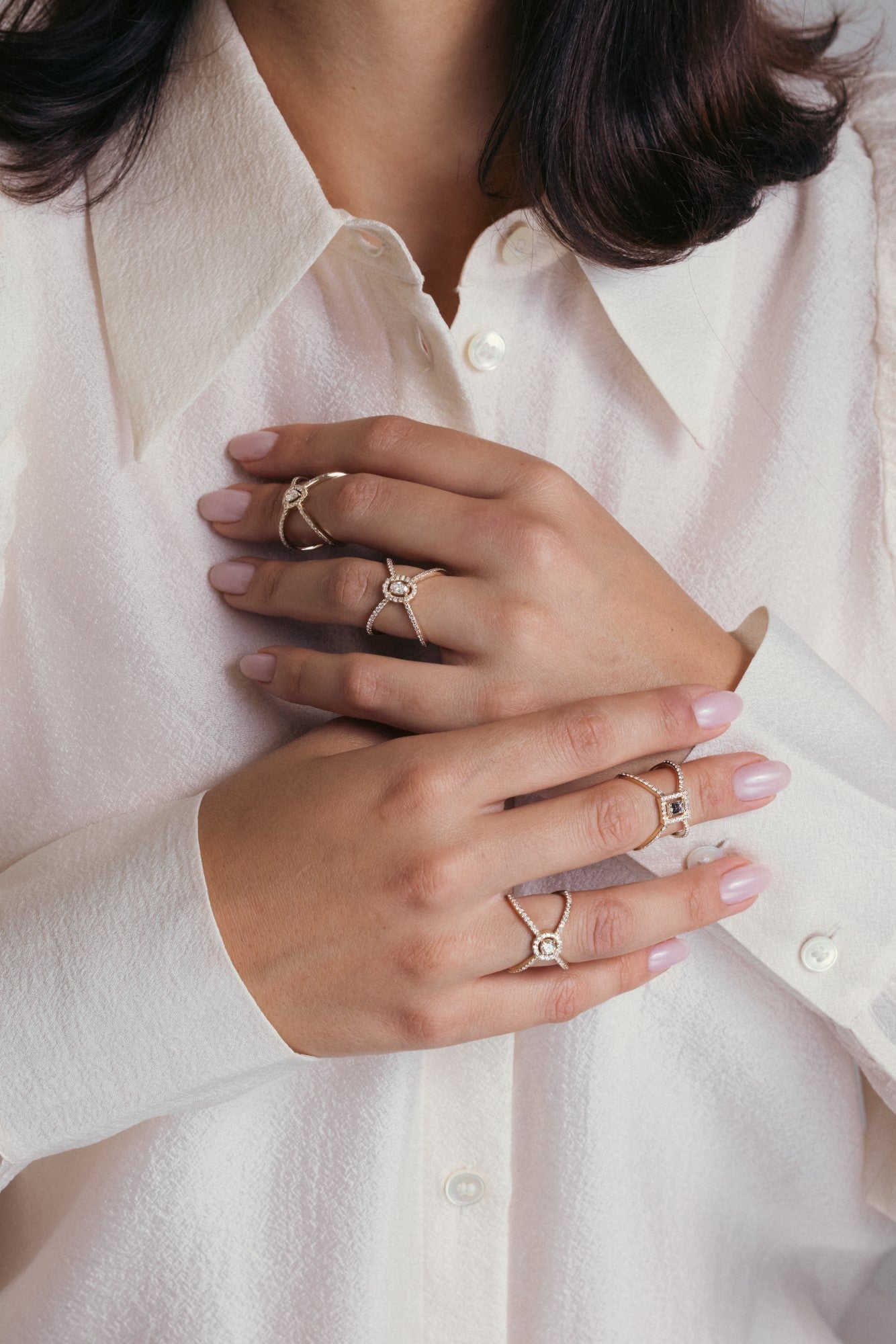 Cosmic Oval Diamond Ring