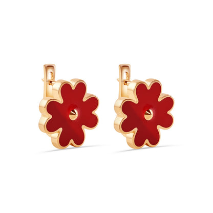 Red Bloom Earrings