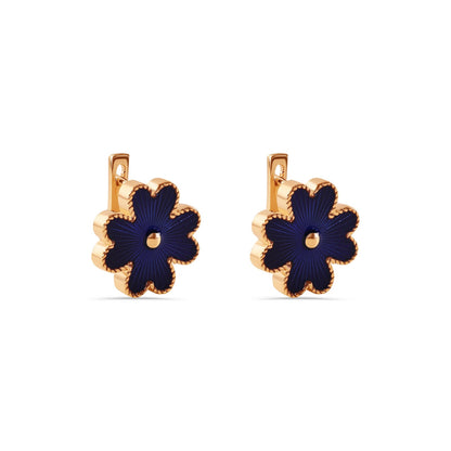 Dark Blue Blossom Earrings